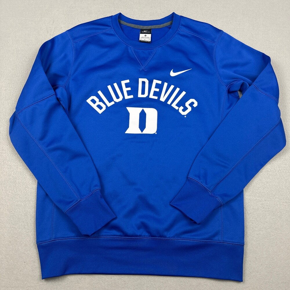 Duke Blue Devils Sweatshirt Men Medium Blue Nike Therma Fit Basketball NCAA M *